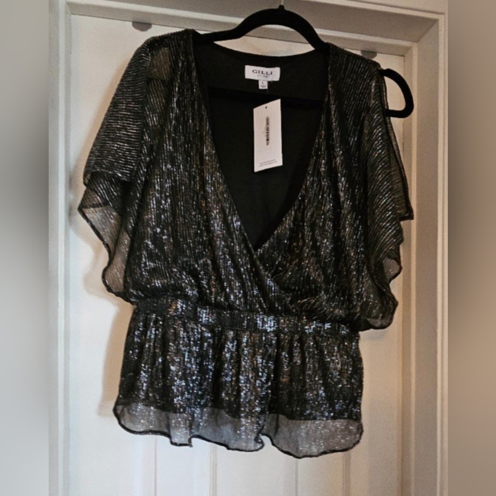 Gilli large Black and Silver Shimmer Blouse